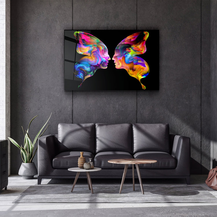 ・"Colored Face Off"・Glass Wall Art | Artdesigna Glass Printing Wall Arts.