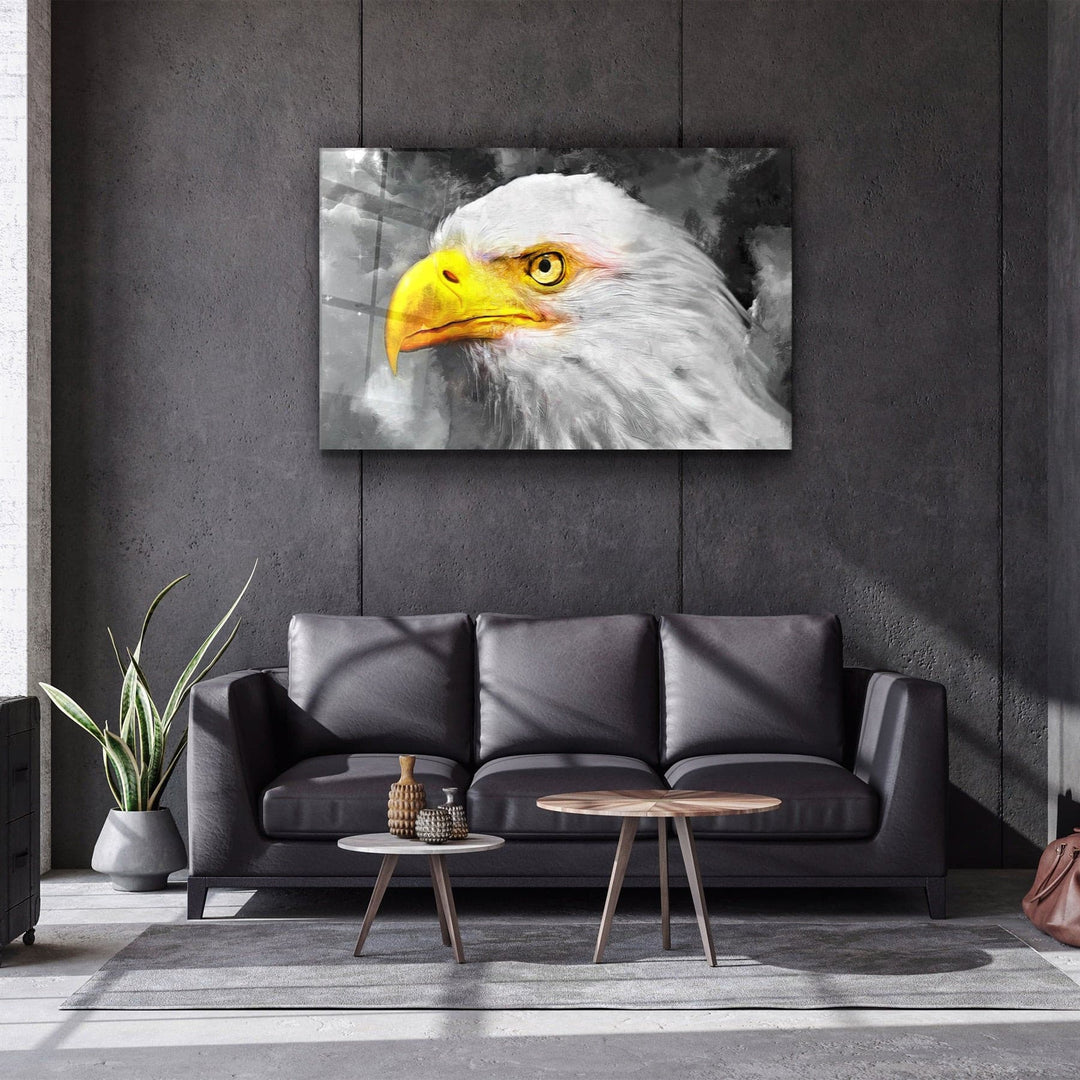 ・"Mountain Eagle"・Glass Wall Art | Artdesigna Glass Printing Wall Arts.