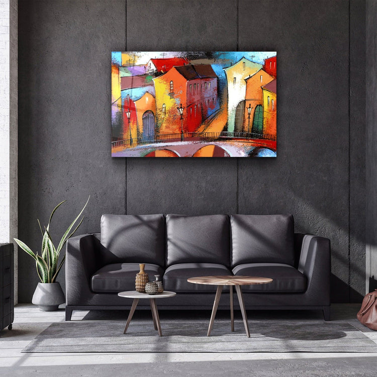 ・"Abstract City 2"・Glass Wall Art | Artdesigna Glass Printing Wall Arts.