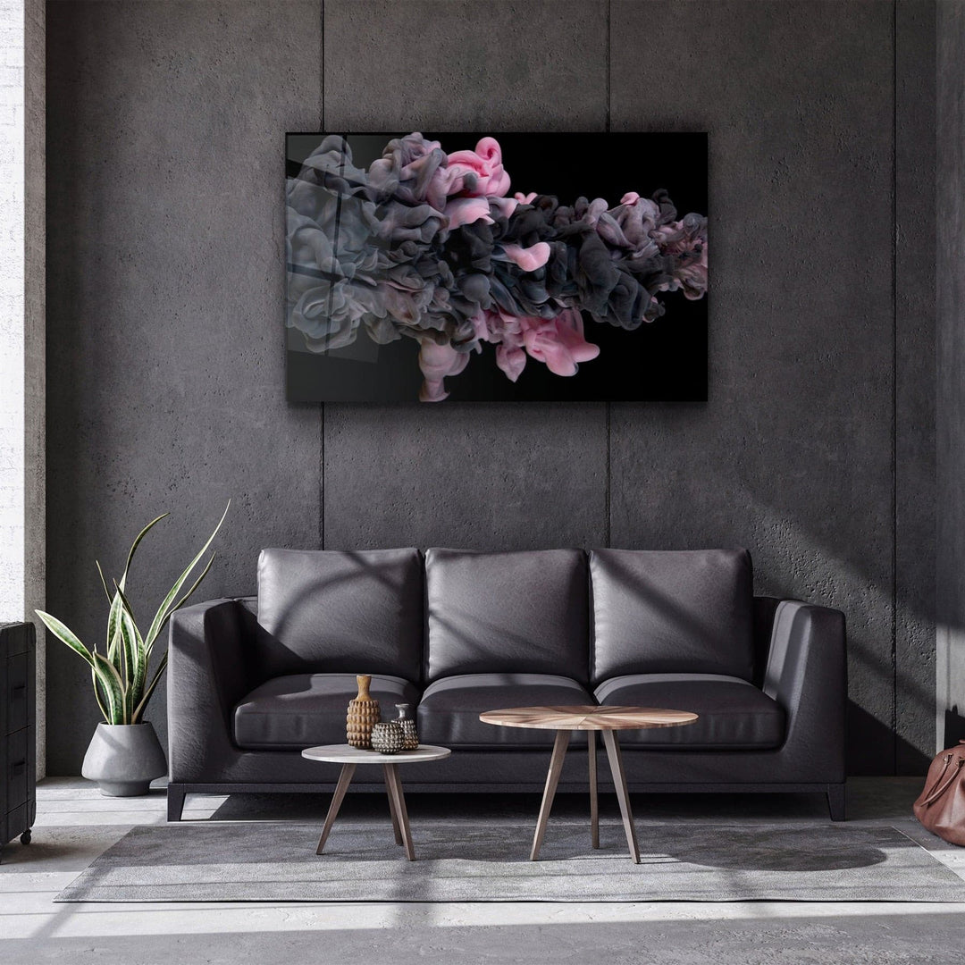 ・"Pink and Gray"・Glass Wall Art | Artdesigna Glass Printing Wall Arts.