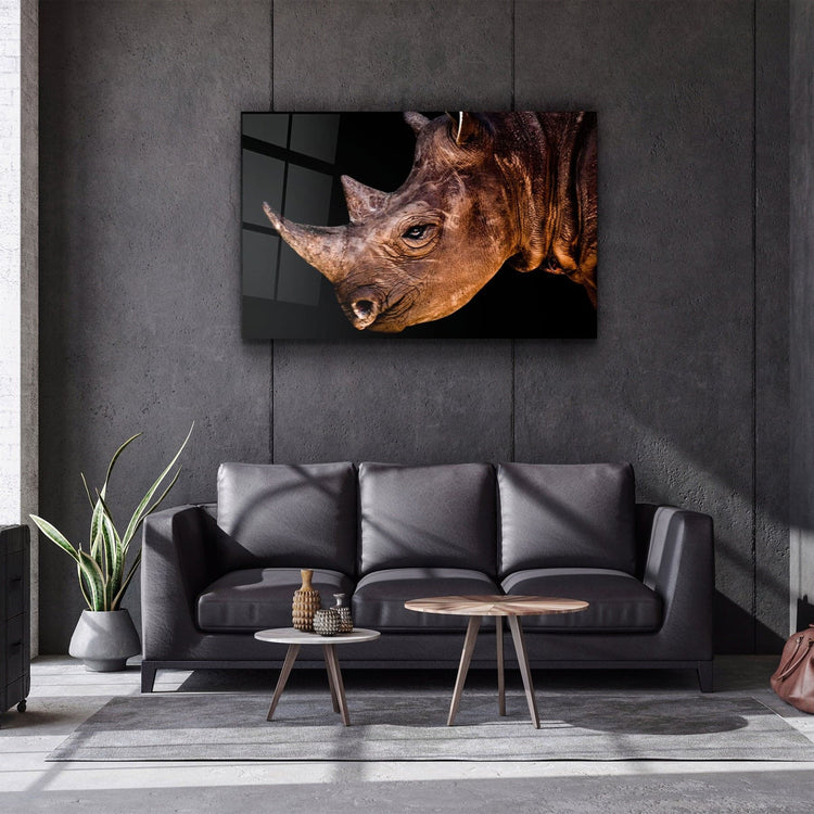 ・"Rhino V3"・Glass Wall Art | Artdesigna Glass Printing Wall Arts.