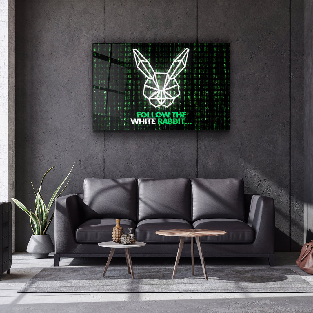 ・"Follow the Rabbit"・Glass Wall Art | Artdesigna Glass Printing Wall Arts.