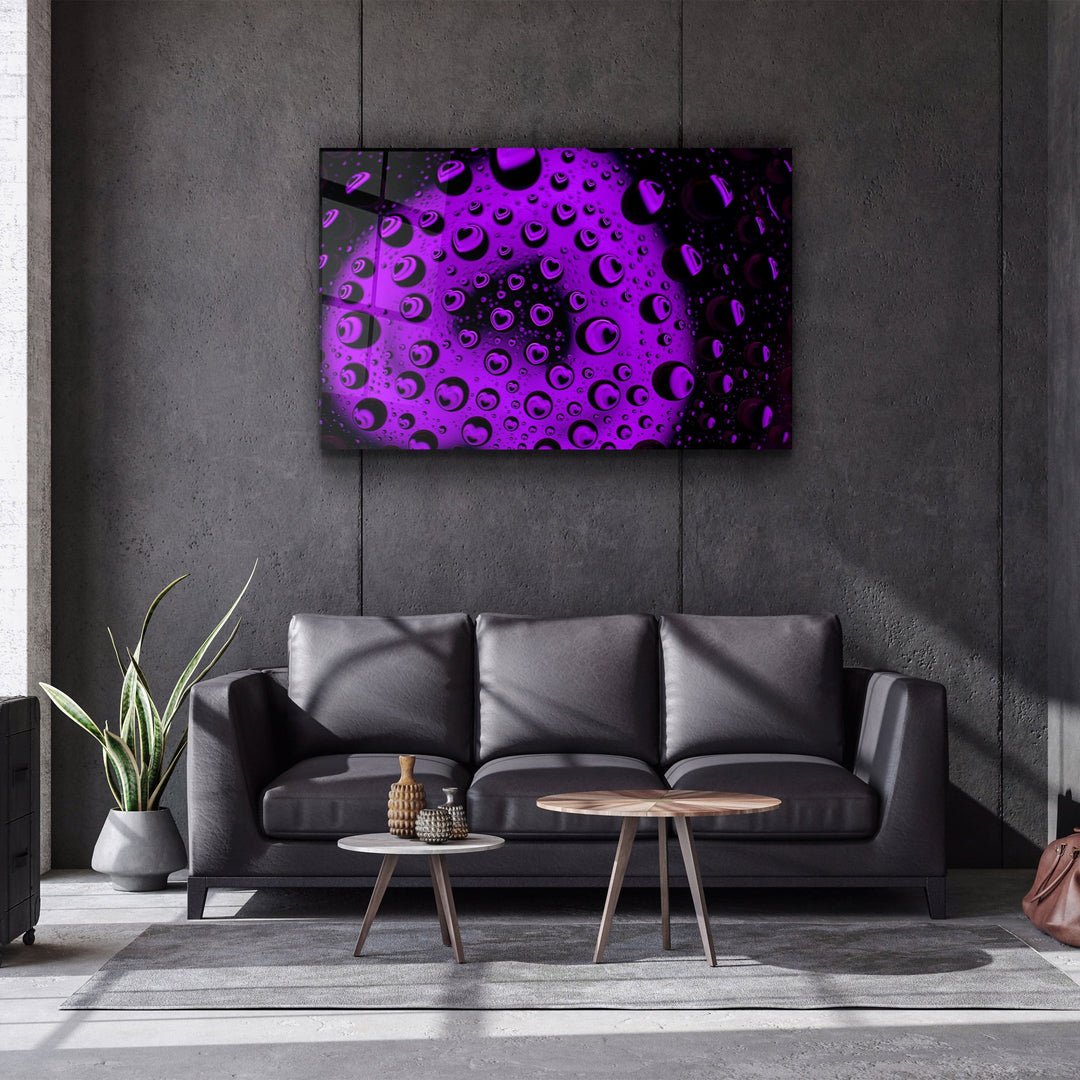 ・"Water Drops - Purple Heart"・Glass Wall Art | Artdesigna Glass Printing Wall Arts.