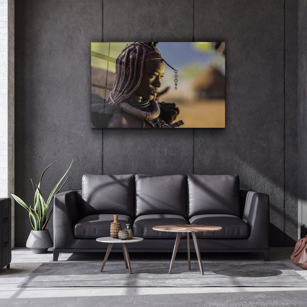 ・"African Warrior"・Designer's Collection Glass Wall Art