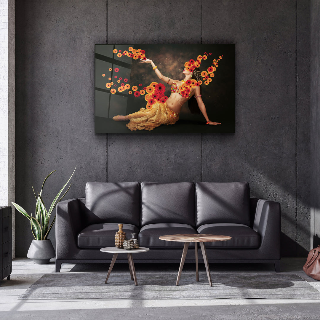 ・"Oriental Dancer"・Designer's Collection Glass Wall Art