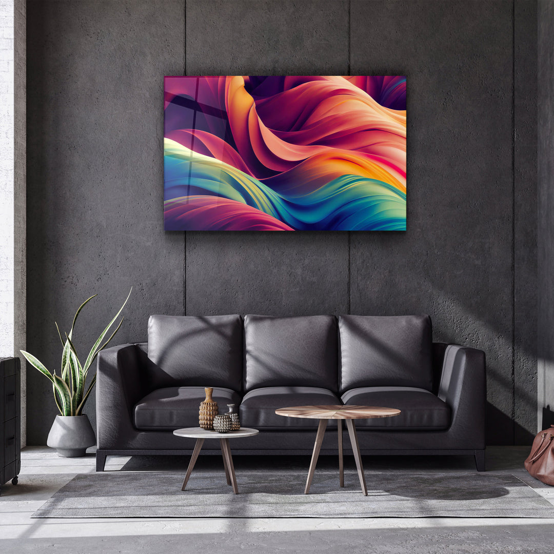 ・"Silky Waves"・ Glass Wall Art