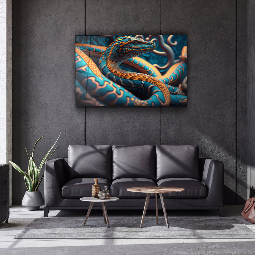 ・"Snake Dragon"・Secret World Collection Glass Wall Art