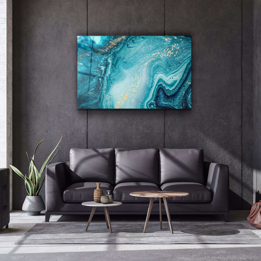 ・"Marble Collection H15 - Ocean"・Glass Wall Art