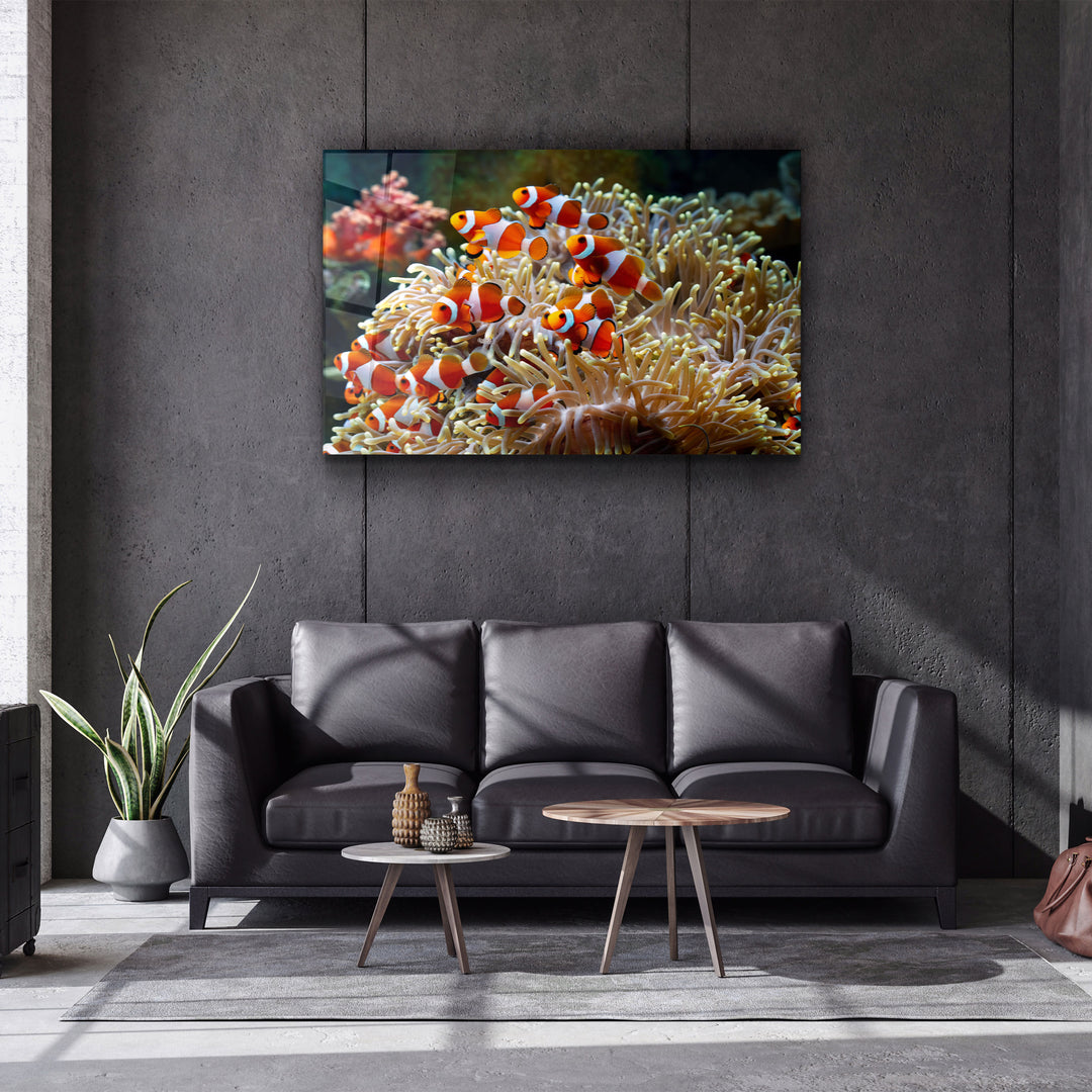 ・"Fishes on Corals"・Glass Wall Art