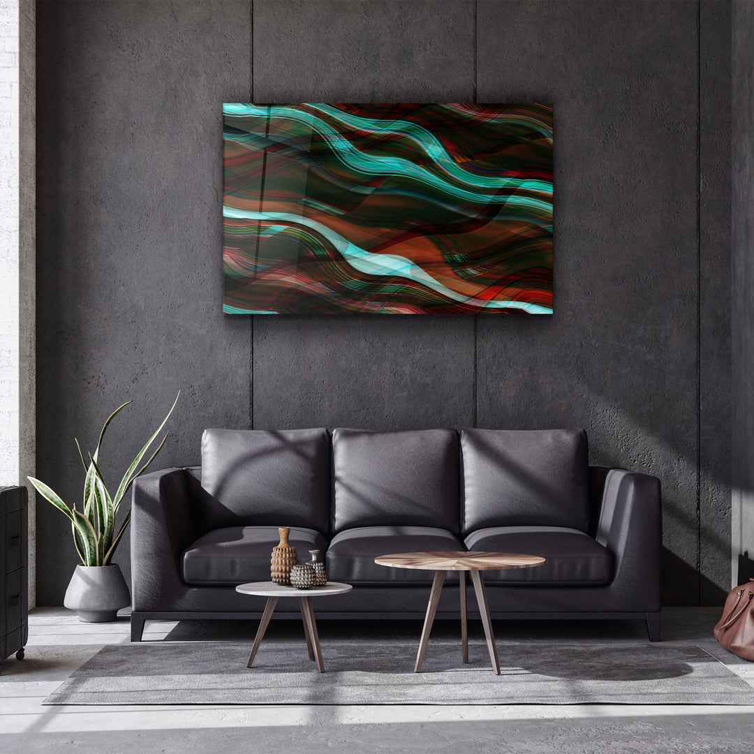 ・"Abstract Lines"・Glass Wall Art