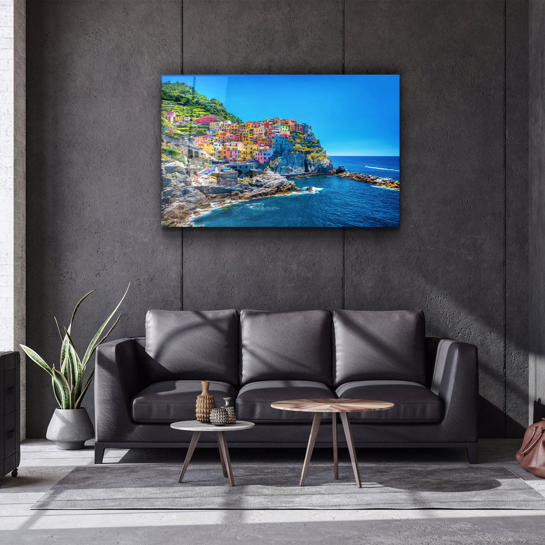 ・"Cinque Terre Italy"・Glass Wall Art