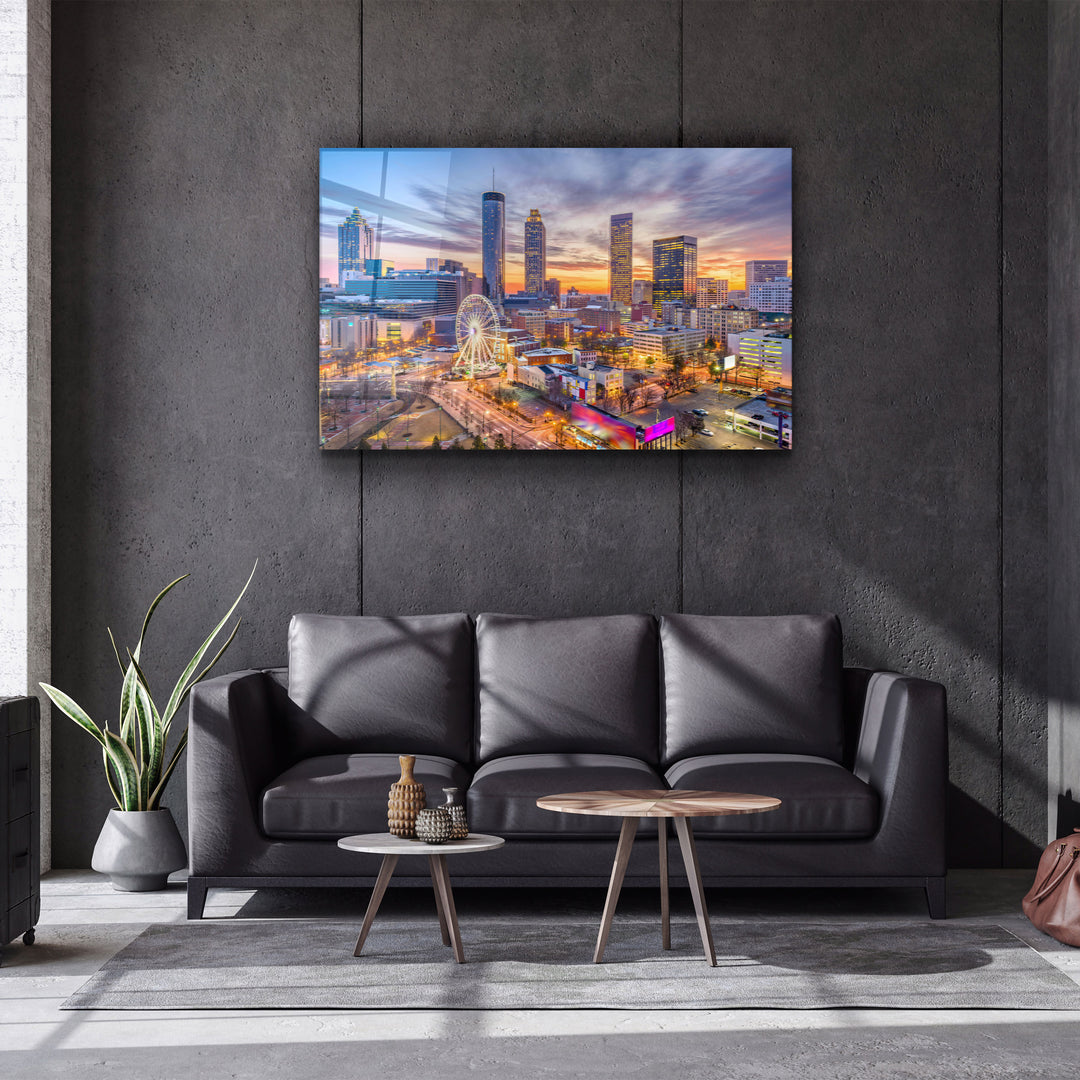 ・"Atlanta, Georgia, USA downtown skyline."・Glass Wall Art