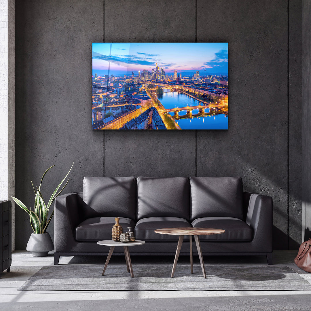 ・"Frankfurt Skyline, Germany"・Glass Wall Art