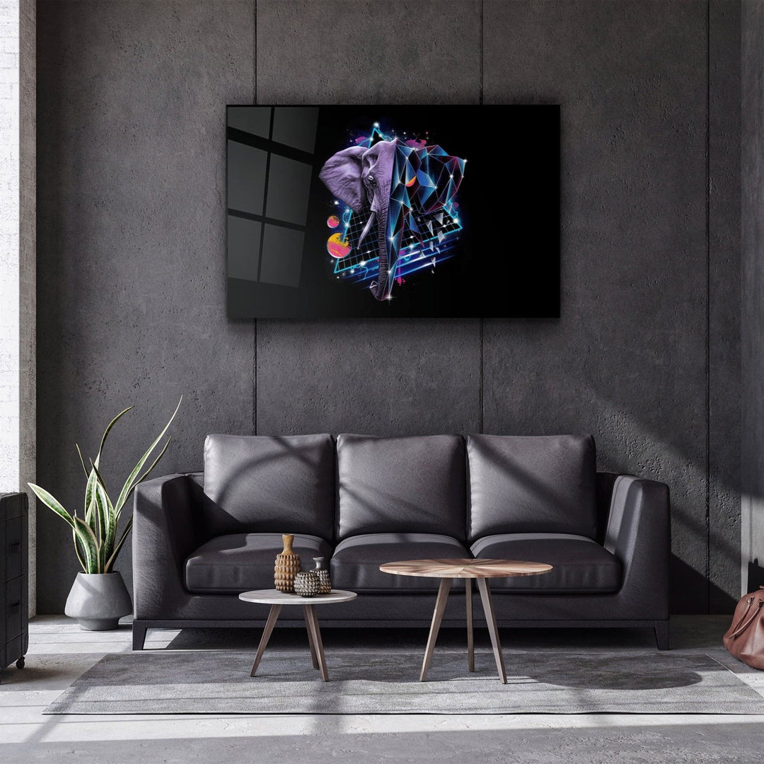 ・"Elephant Neo"・Glass Wall Art | Artdesigna Glass Printing Wall Arts.