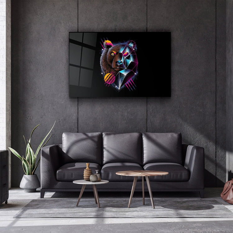 ・"Bear Neo"・Glass Wall Art | Artdesigna Glass Printing Wall Arts.