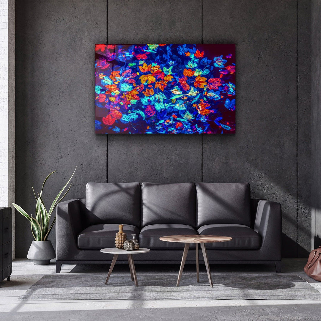 ・"Leaves on the Water"・Glass Wall Art | Artdesigna Glass Printing Wall Arts.