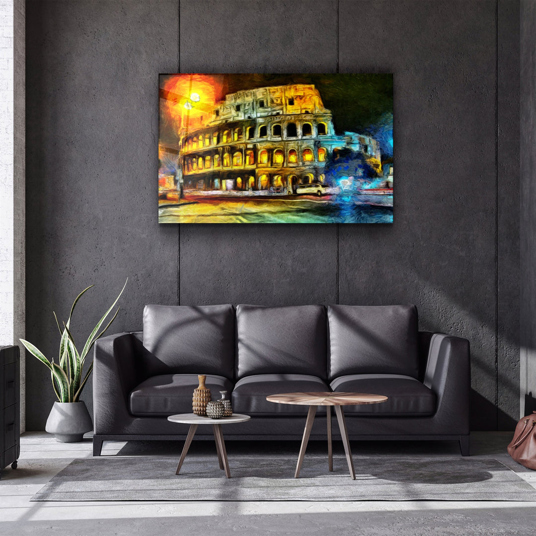 ・"Rome Colosseum"・Glass Wall Art | Artdesigna Glass Printing Wall Arts.