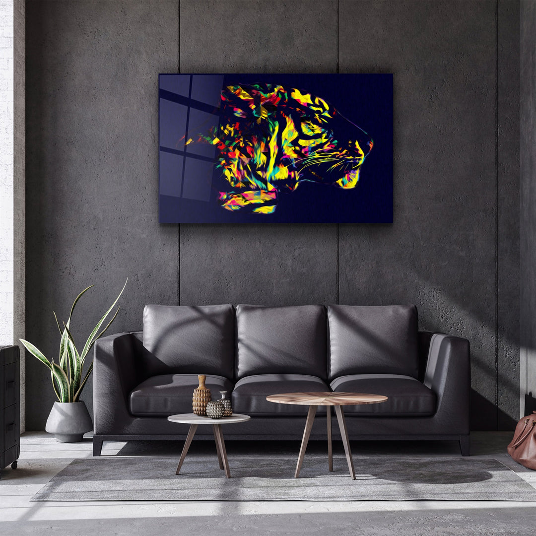 ・"Colormix Tiger・Glass Wall Art | Artdesigna Glass Printing Wall Arts.