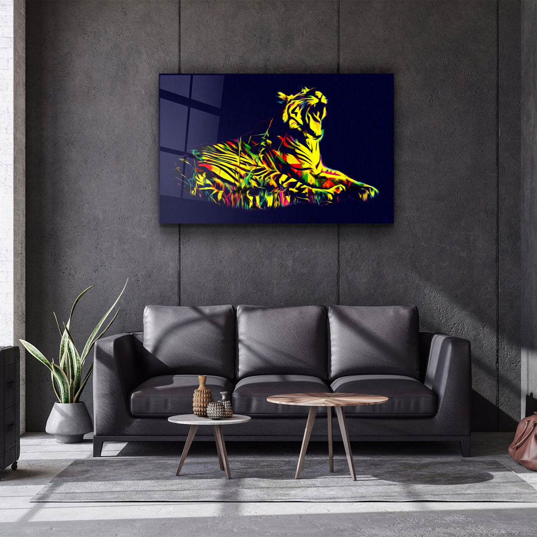 ・"Colormix Tiger 2"・Glass Wall Art | Artdesigna Glass Printing Wall Arts.