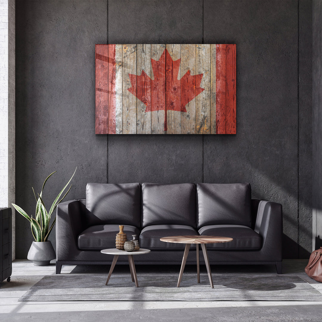 ・"Flag Of Canada"・Glass Wall Art | Artdesigna Glass Printing Wall Arts.