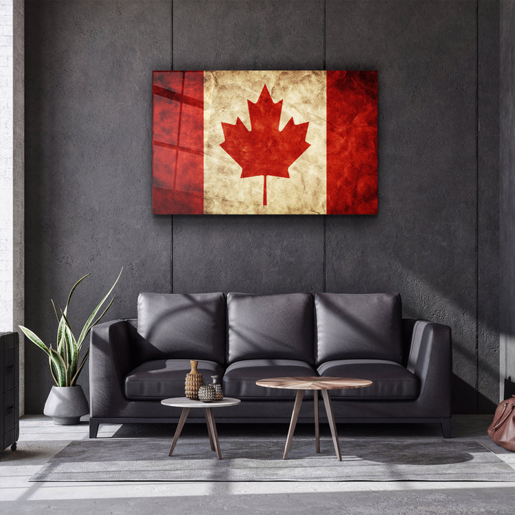 ・"Flag Of Canada V2"・Glass Wall Art | Artdesigna Glass Printing Wall Arts.