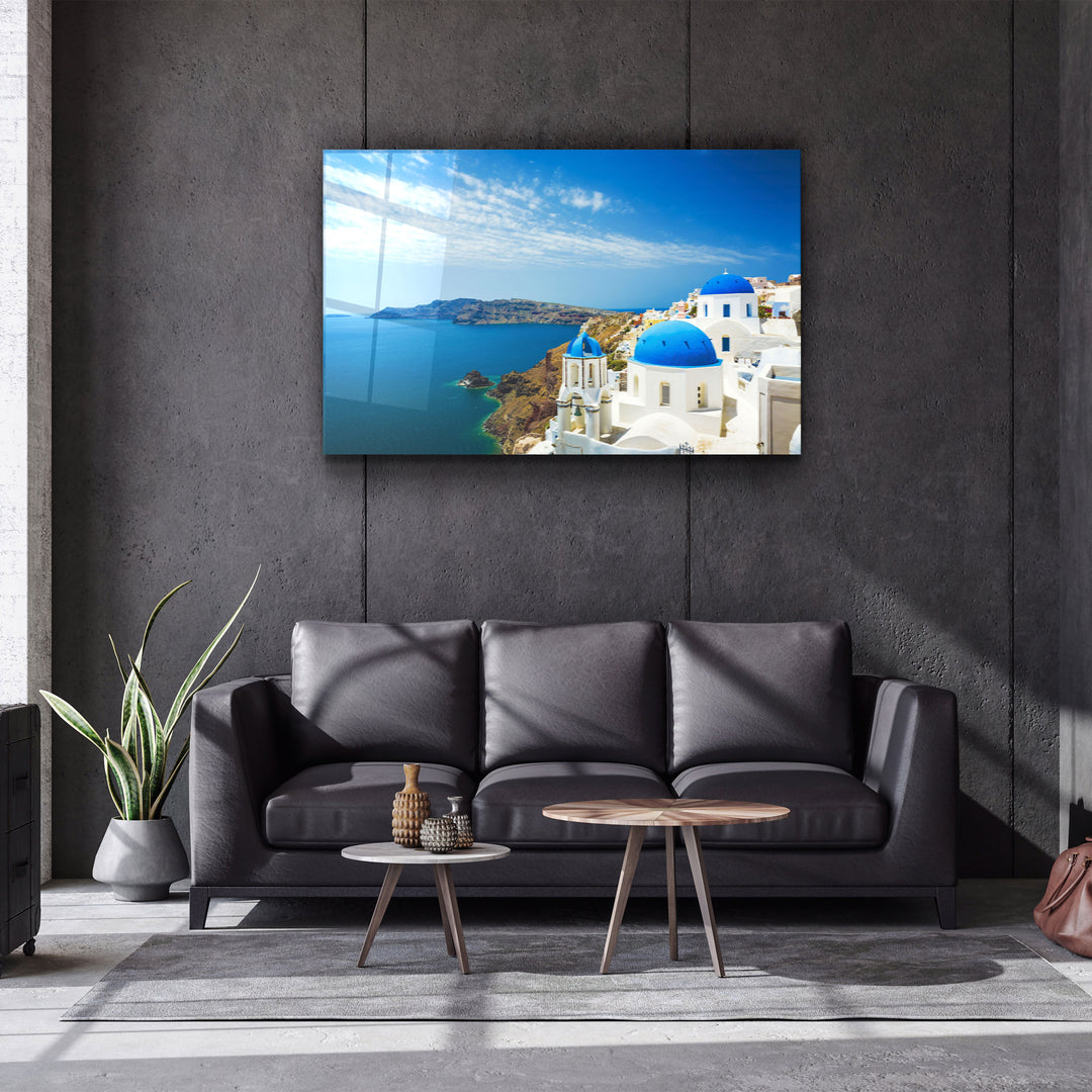 ・"Thera From Santorini"・Glass Wall Art | Artdesigna Glass Printing Wall Arts.