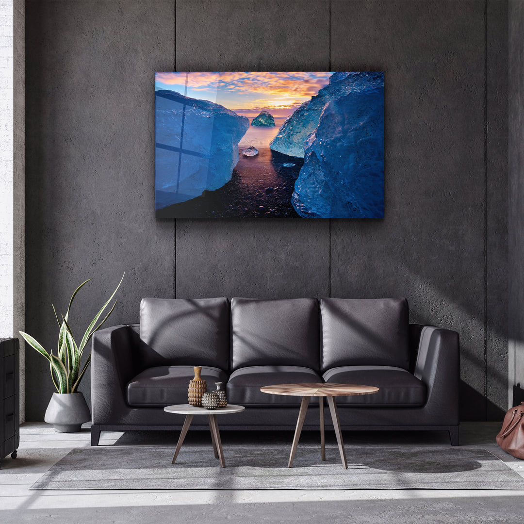 ・"Between the Glaciers"・Glass Wall Art | Artdesigna Glass Printing Wall Arts.