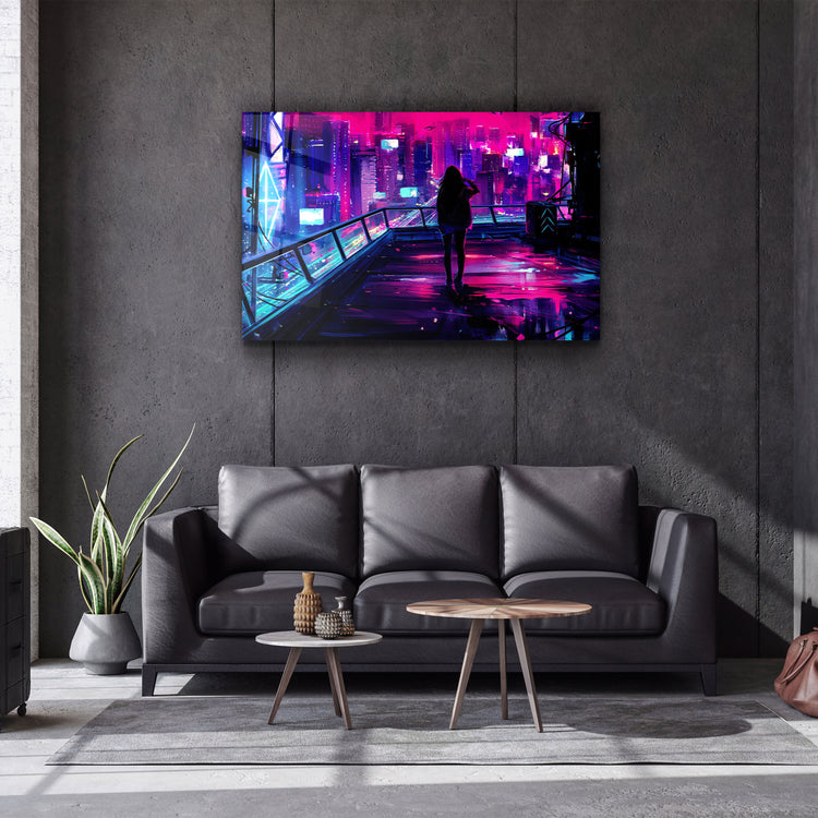 ・"Cyber City"・Glass Wall Art | Artdesigna Glass Printing Wall Arts.