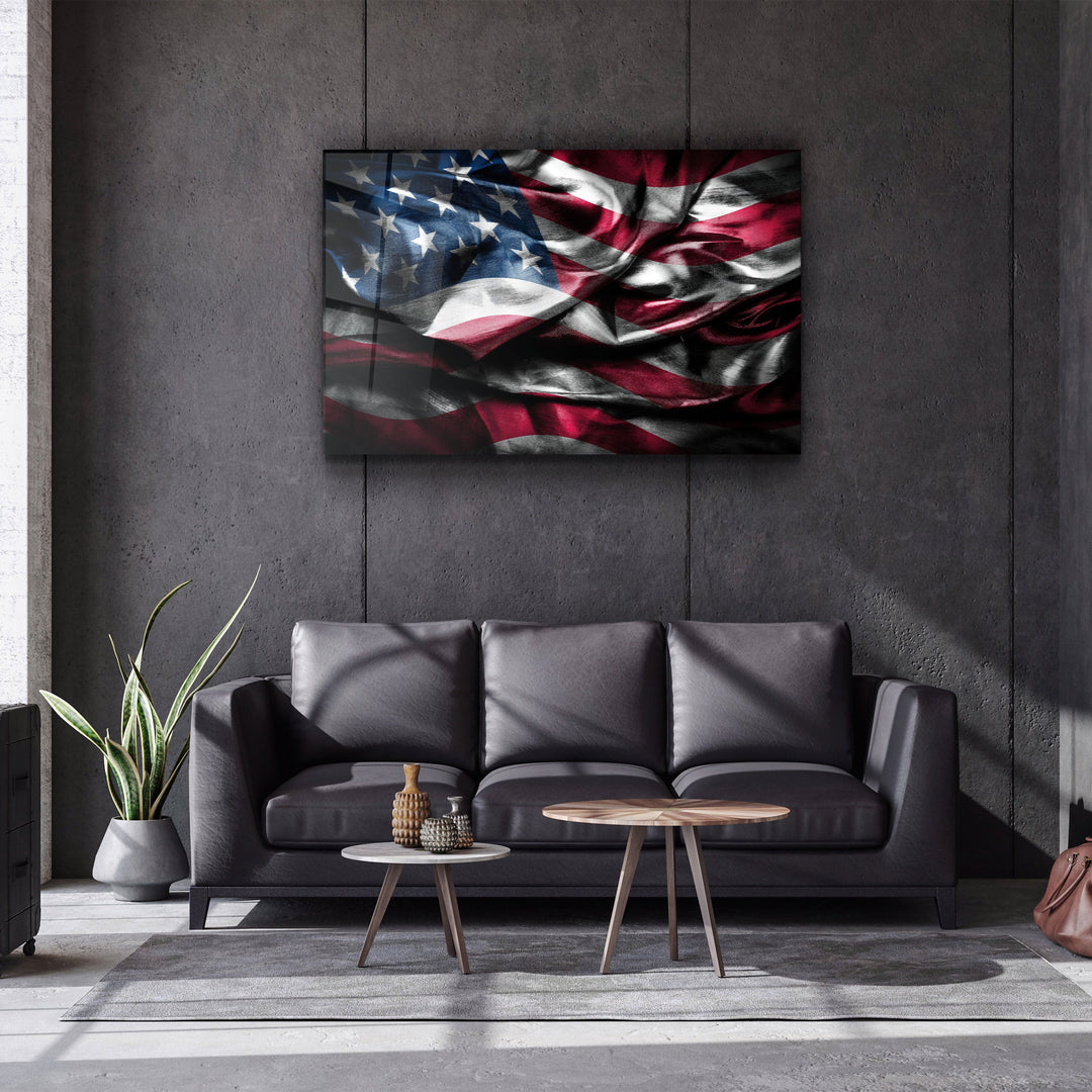 ・"Flag of the U.S."・Glass Wall Art | Artdesigna Glass Printing Wall Arts.