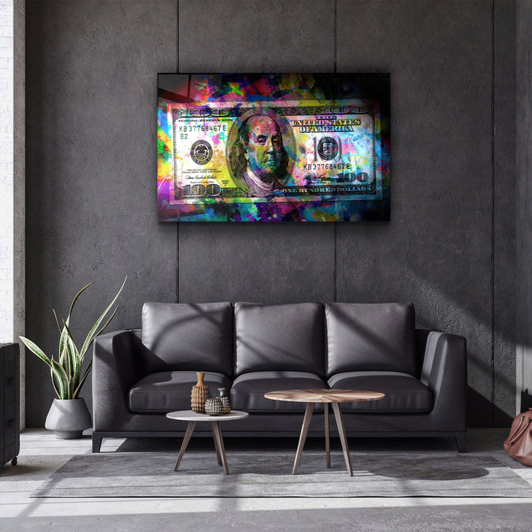 ・"Benjamin The Hundred Bucks"・Glass Wall Art | Artdesigna Glass Printing Wall Arts.