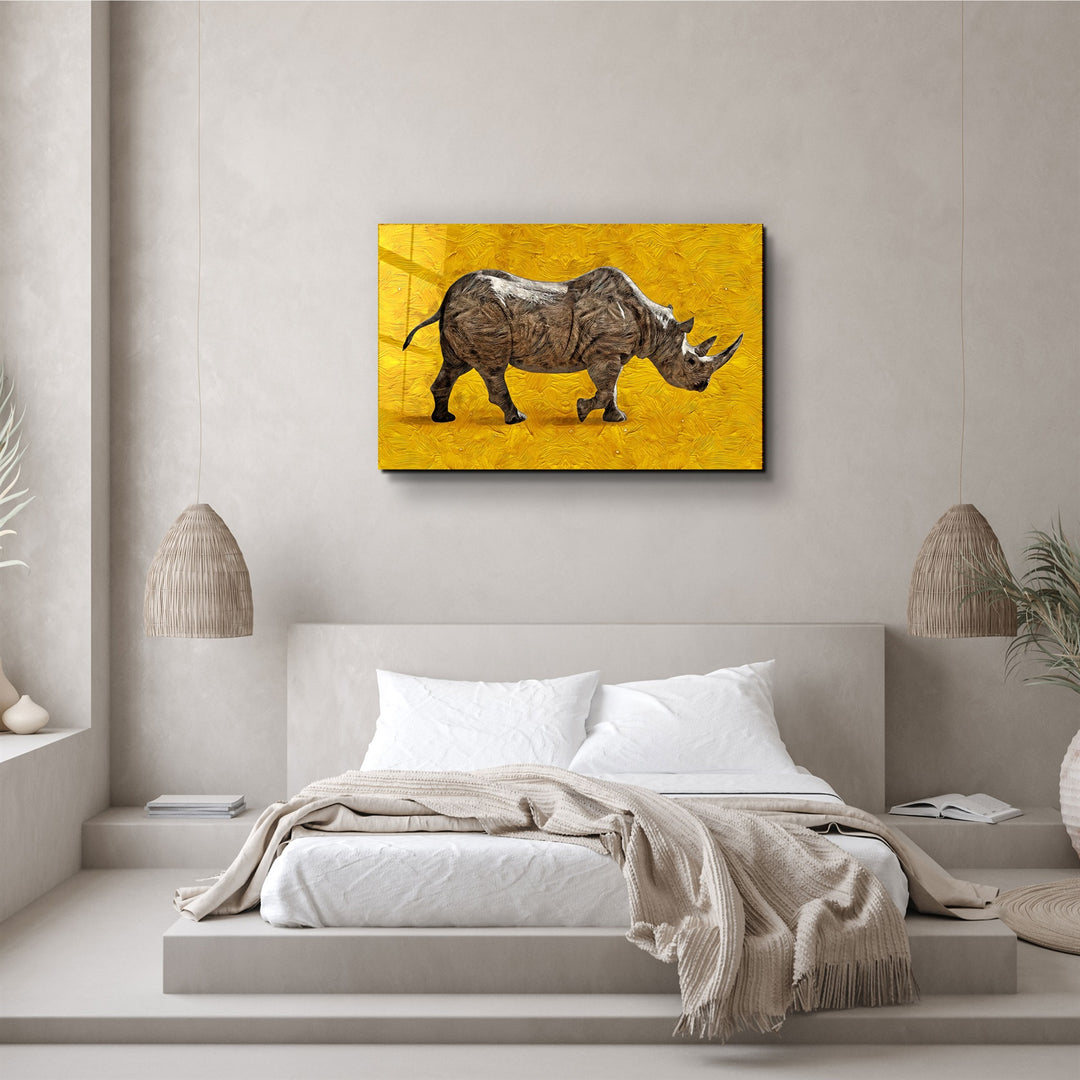 ・"Abstract Rhino"・Glass Wall Art | Artdesigna Glass Printing Wall Arts.