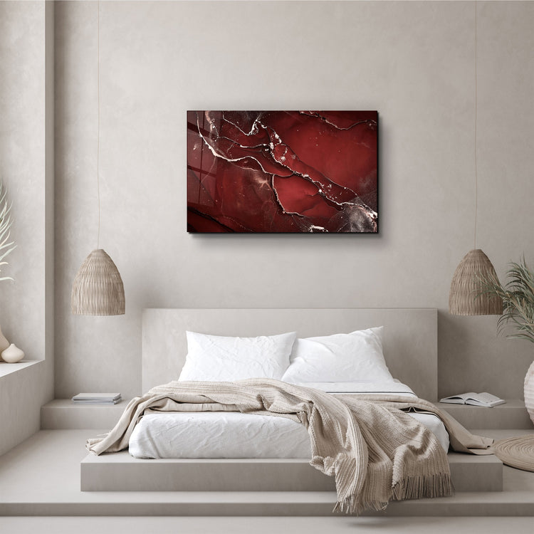 ・"Abstract Red Pattern"・Glass Wall Art | Artdesigna Glass Printing Wall Arts.