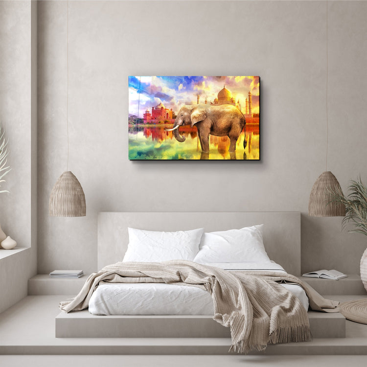 ・"Abstract Elephant"・Glass Wall Art | Artdesigna Glass Printing Wall Arts.