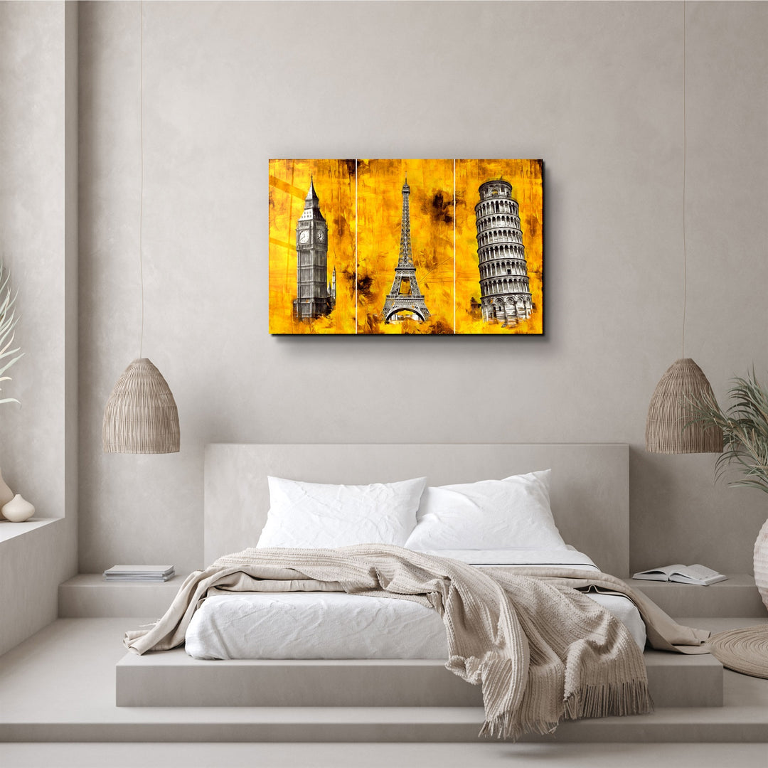 ・"Abstract Historical Buildings"・Glass Wall Art | Artdesigna Glass Printing Wall Arts.