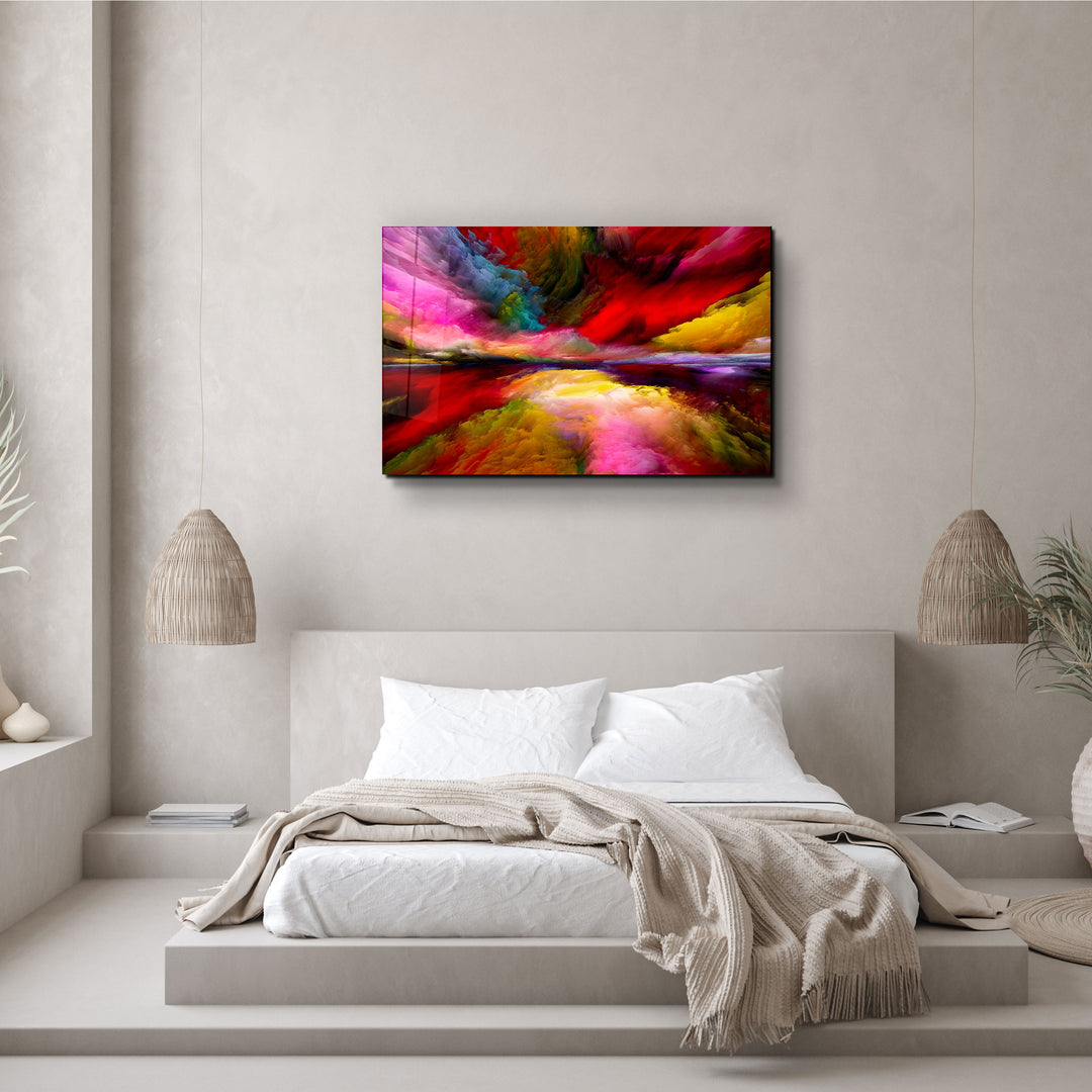 ・"Abstract Colorful Clouds"・Glass Wall Art | Artdesigna Glass Printing Wall Arts.