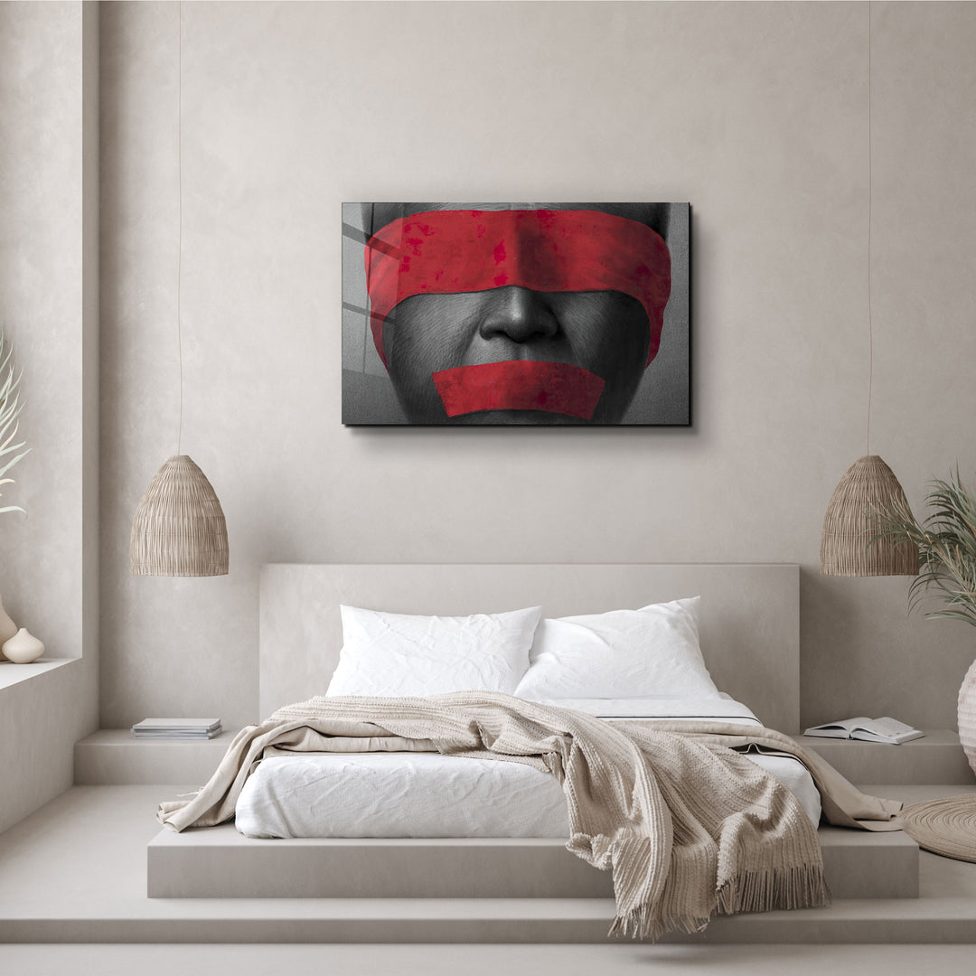 ・"Covered in Red"・Glass Wall Art | Artdesigna Glass Printing Wall Arts.