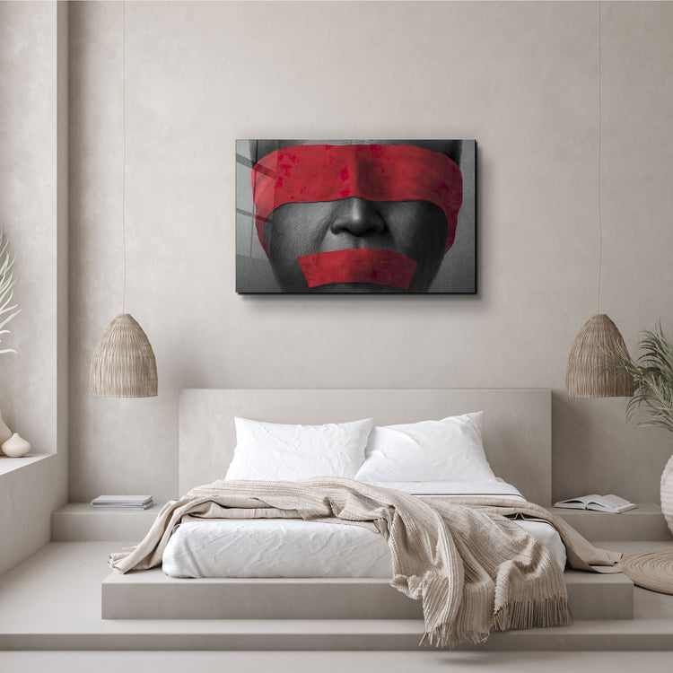 ・"Covered in Red"・Glass Wall Art | Artdesigna Glass Printing Wall Arts.