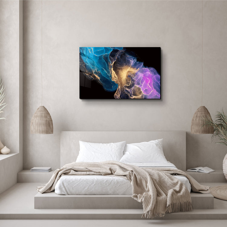 ・"Abstract Colorful Clouds"・Glass Wall Art | Artdesigna Glass Printing Wall Arts.