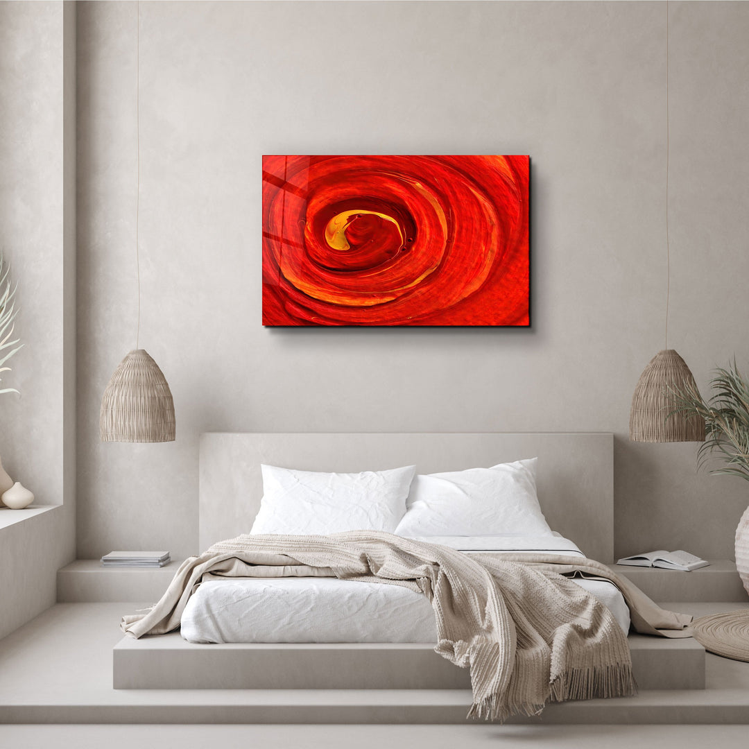 ・"Red Gradient"・Glass Wall Art | Artdesigna Glass Printing Wall Arts.