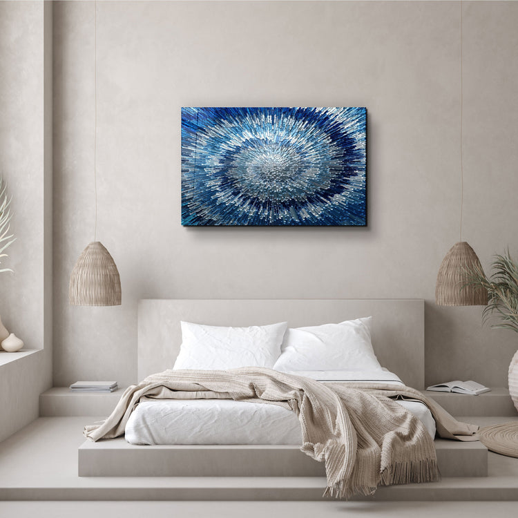 ・"Shades Of Blue"・Glass Wall Art | Artdesigna Glass Printing Wall Arts.