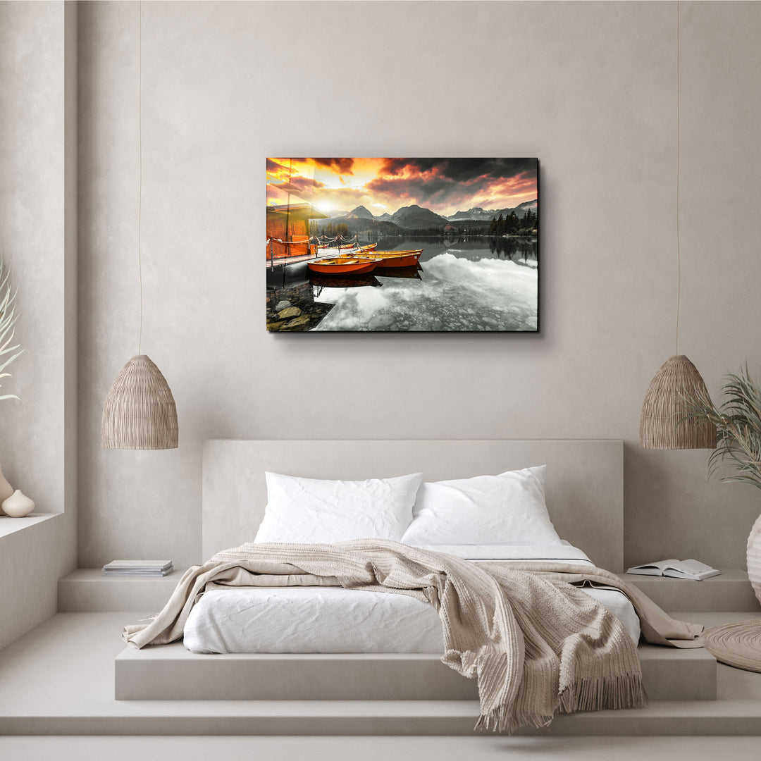 ・"Calm Lake V2"・Glass Wall Art | Artdesigna Glass Printing Wall Arts.