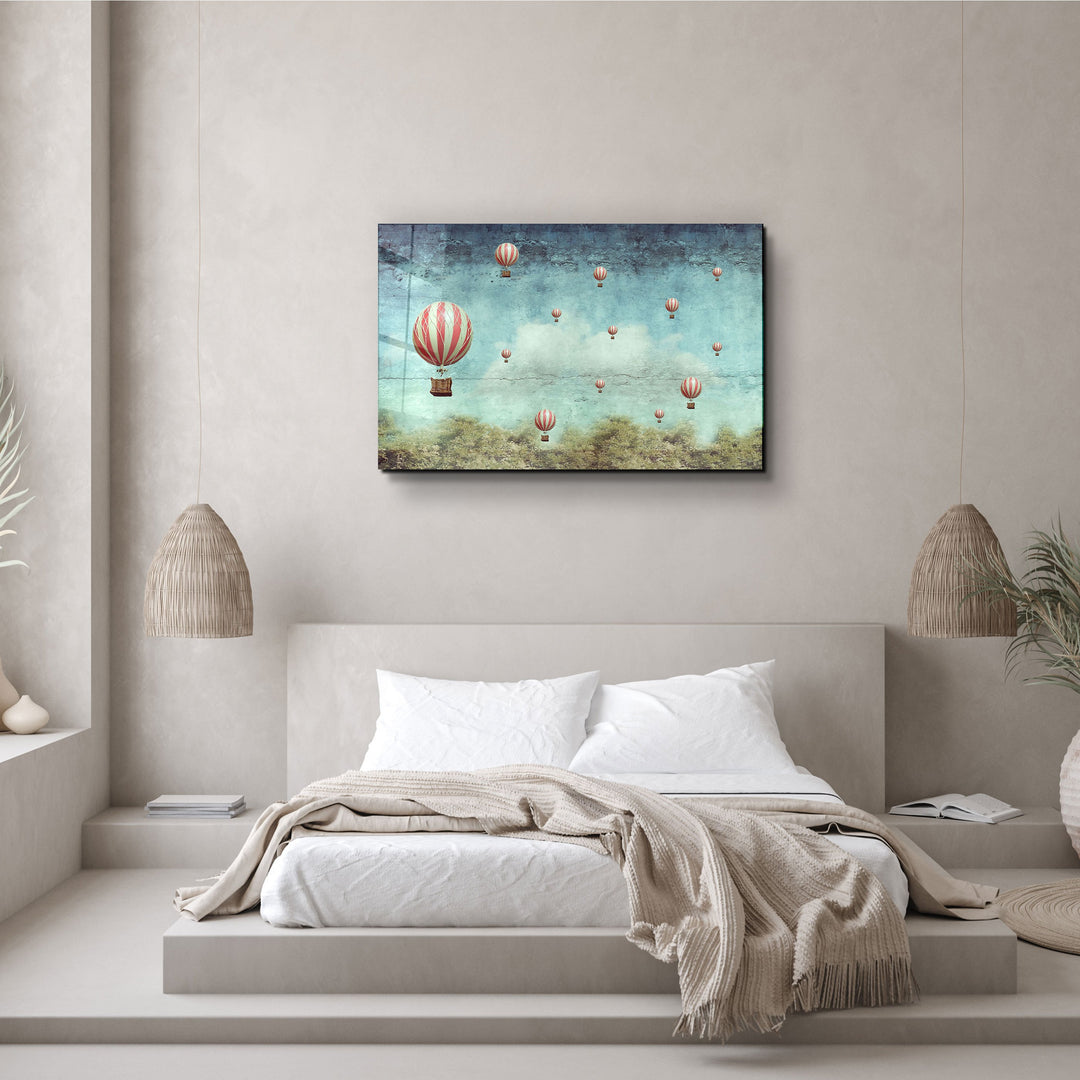 ・"Abstract Air Balloons"・Glass Wall Art | Artdesigna Glass Printing Wall Arts.