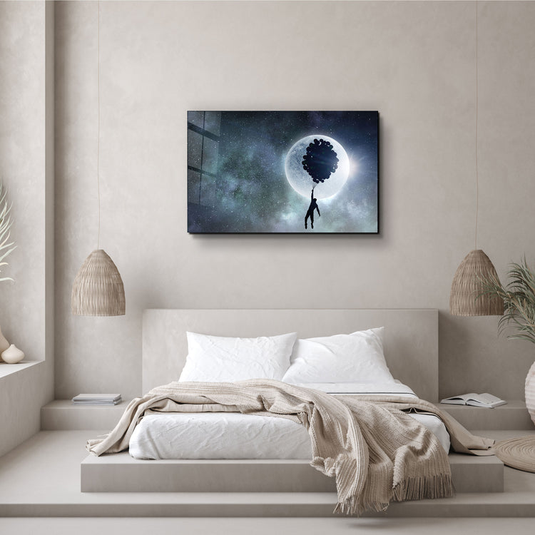 ・"To The Moon"・Glass Wall Art | Artdesigna Glass Printing Wall Arts.