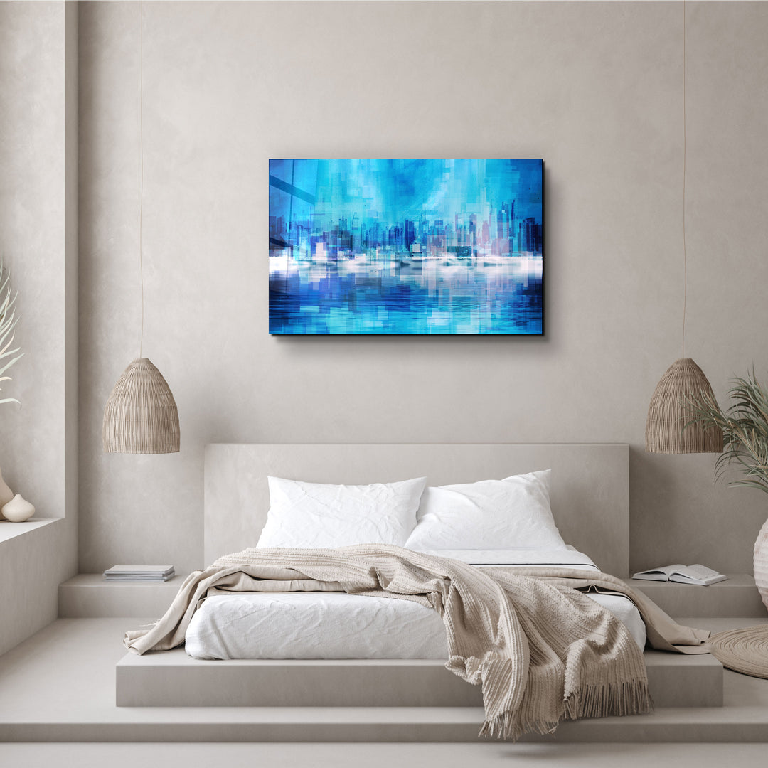 ・"The Fuzzy Cityscape Of New York"・Glass Wall Art | Artdesigna Glass Printing Wall Arts.