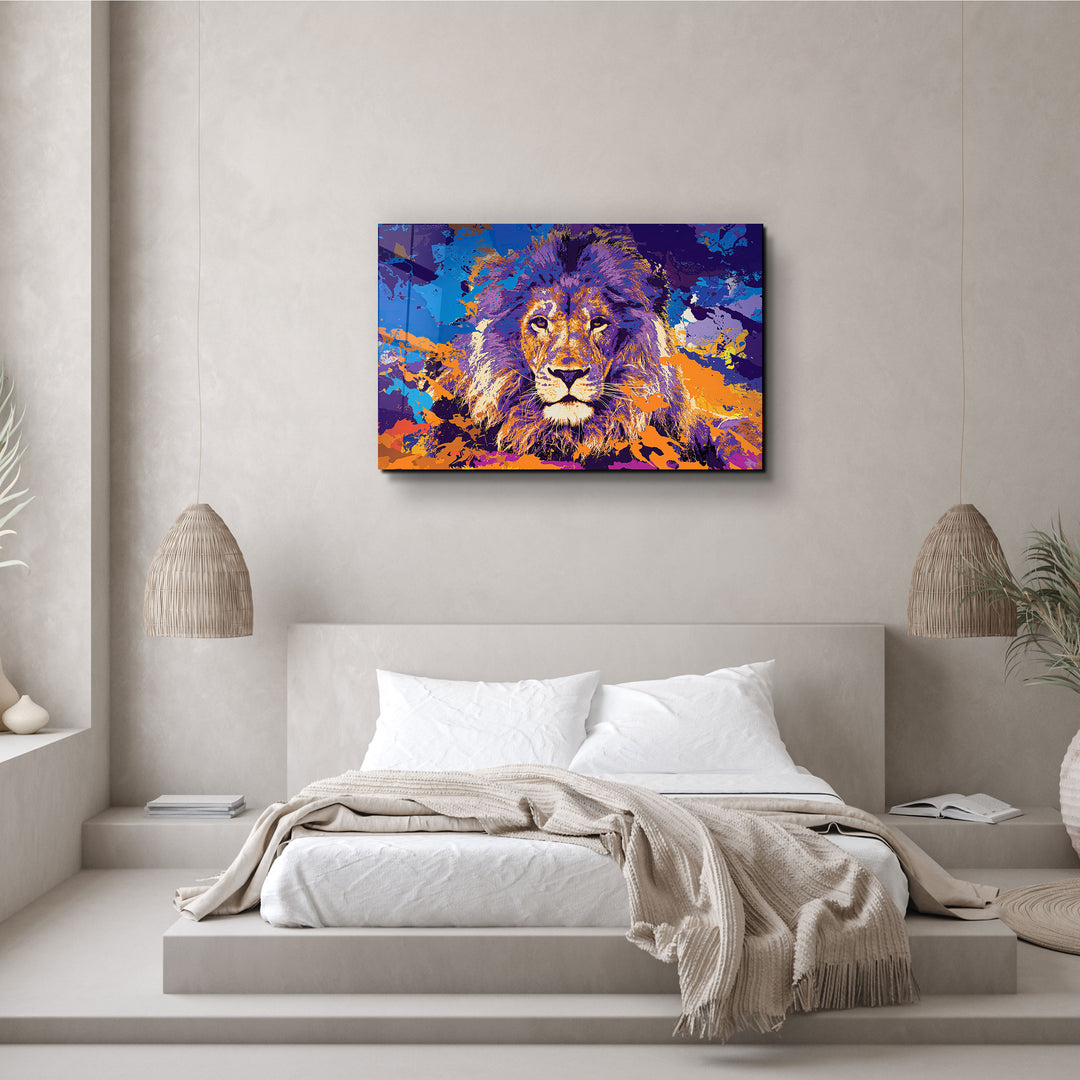 ・"The Lion In Colors"・Glass Wall Art | Artdesigna Glass Printing Wall Arts.