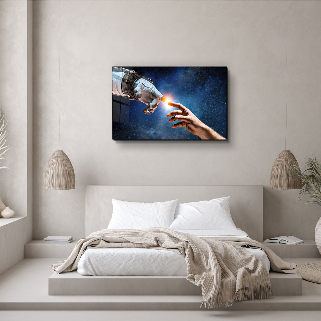 ・"Astronaut Creation"・Glass Wall Art | Artdesigna Glass Printing Wall Arts.