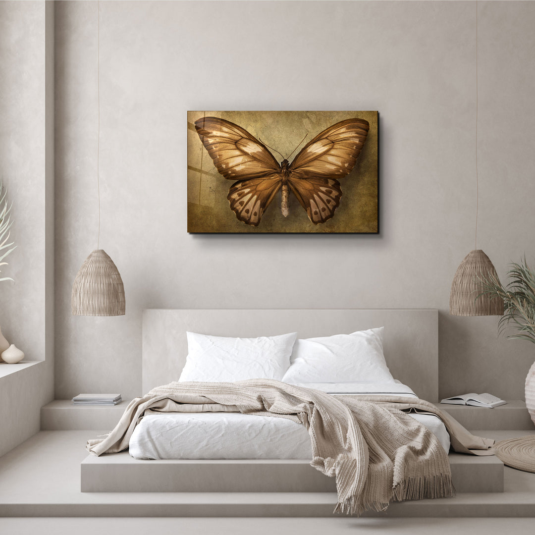 ・"Vintage Butterfly"・Glass Wall Art | Artdesigna Glass Printing Wall Arts.