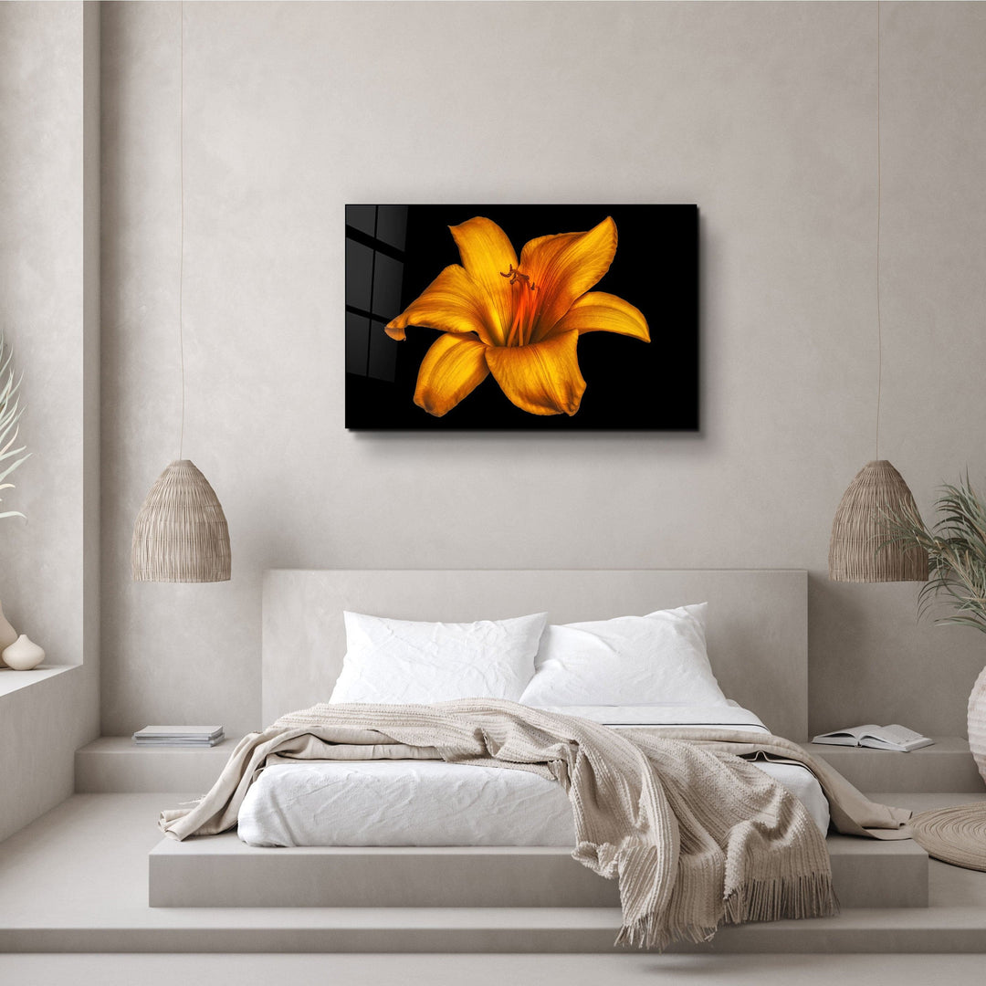 ・"Orange Lily"・Glass Wall Art | Artdesigna Glass Printing Wall Arts.