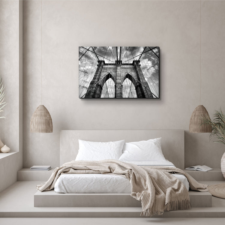 ・"Brooklyn Bridge"・Glass Wall Art | Artdesigna Glass Printing Wall Arts.