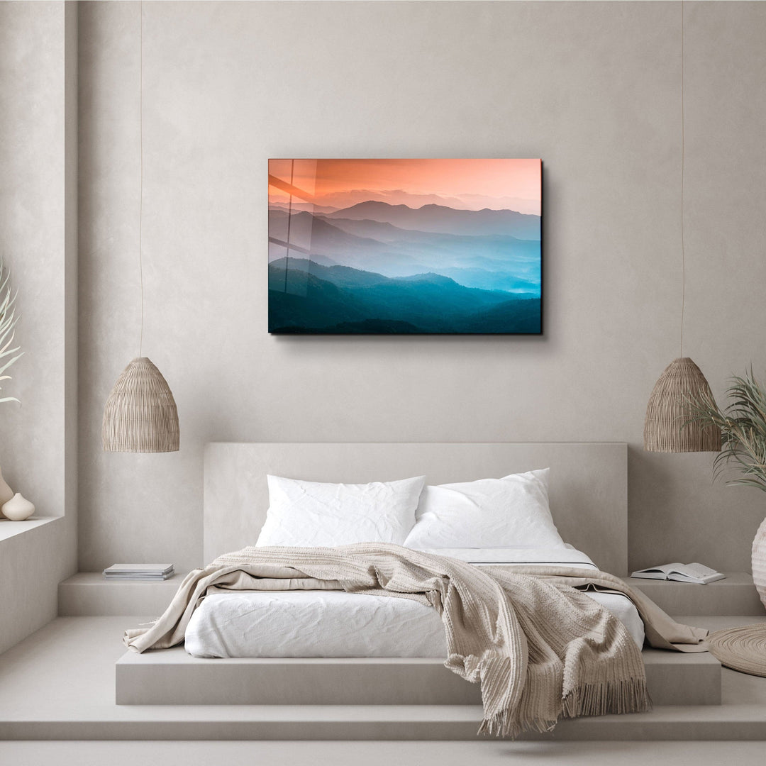 ・"The Nature Between Orange And Blue"・Glass Wall Art | Artdesigna Glass Printing Wall Arts.